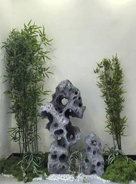 泡沫仿真太湖石古风软装饰摆件假山造景室内楼梯下景观拍摄道具石