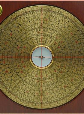 正品万福堂指南针高精度纯铜红木三合一综合盘专业强磁指南针便携