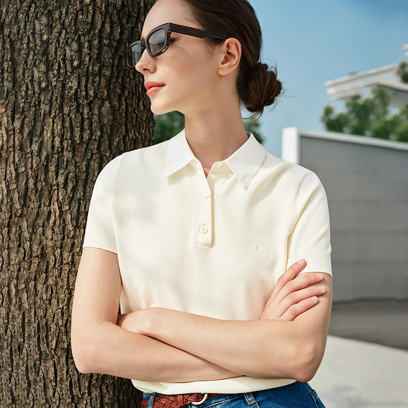 Navigare意大利小帆船抗菌短袖女T恤2026夏季新款百搭翻领POLO衫,淘宝优惠券,粉丝福利购,淘宝优惠卷