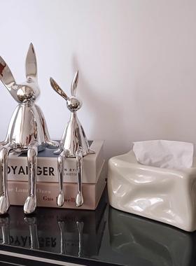 现代轻奢潮玩艺术兔子客厅书房儿童礼物电视柜样板间装饰个性摆件