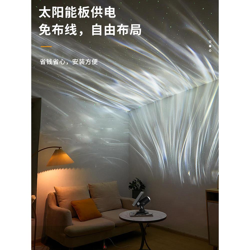 动态旋转北极灯太阳能墙灯户外防水投影大气灯聚光灯泛光灯洗墙机 - 图1