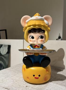 网红卡通桌面托盘收纳客厅创意电视柜存钱罐手工送礼潮玩家居摆件