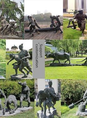 铸铜雕塑大型古代人物民间小品商业步行街农家摆件园林景观雕像