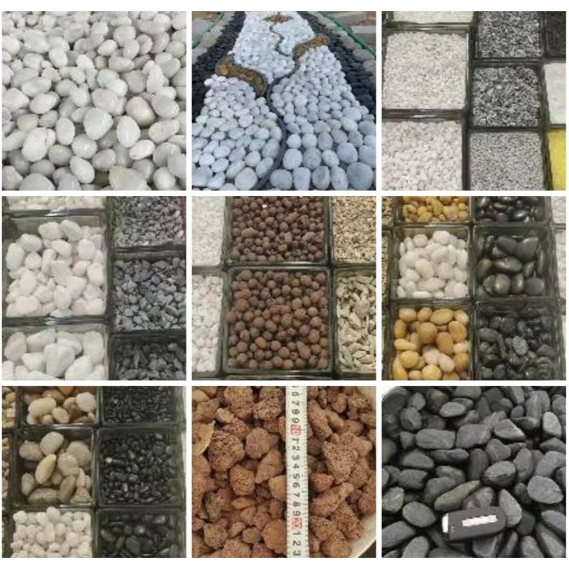 鹅卵石雨花石米石黑砾石五彩石室内植物造景庭院铺路石石子景观石 - 图0