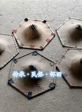 民俗怀旧老物件老竹编篮子旧竹筐茶叶筐老柳条编织篮筐手提篮装饰