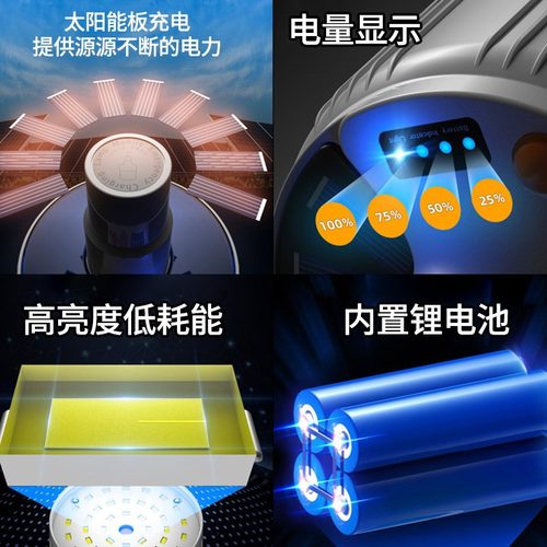 夜市灯摆地摊用的灯LED可充电灯泡地摊停电太阳能应急照明灯超亮 - 图2