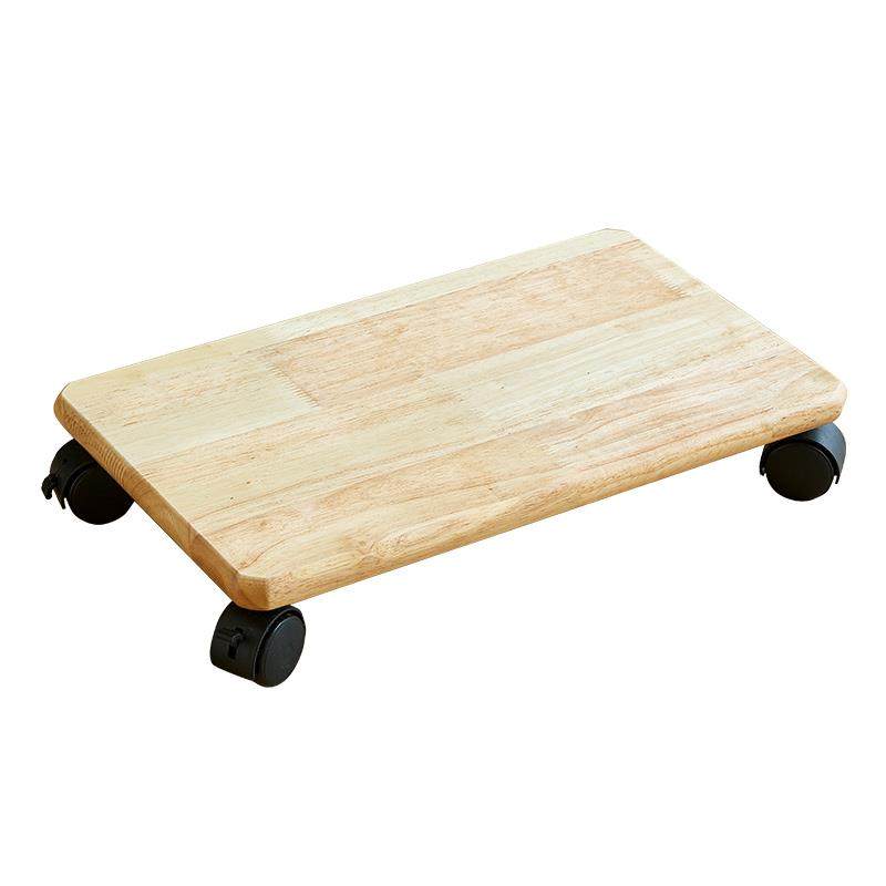 Computer host bracket removable chassis base solid wood walnut color increased storage shelf with brake no installation required