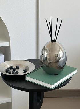 鱼寓/ins银色蛋形扩香无火香薰轻奢风摆件家用卧室高级家居装饰