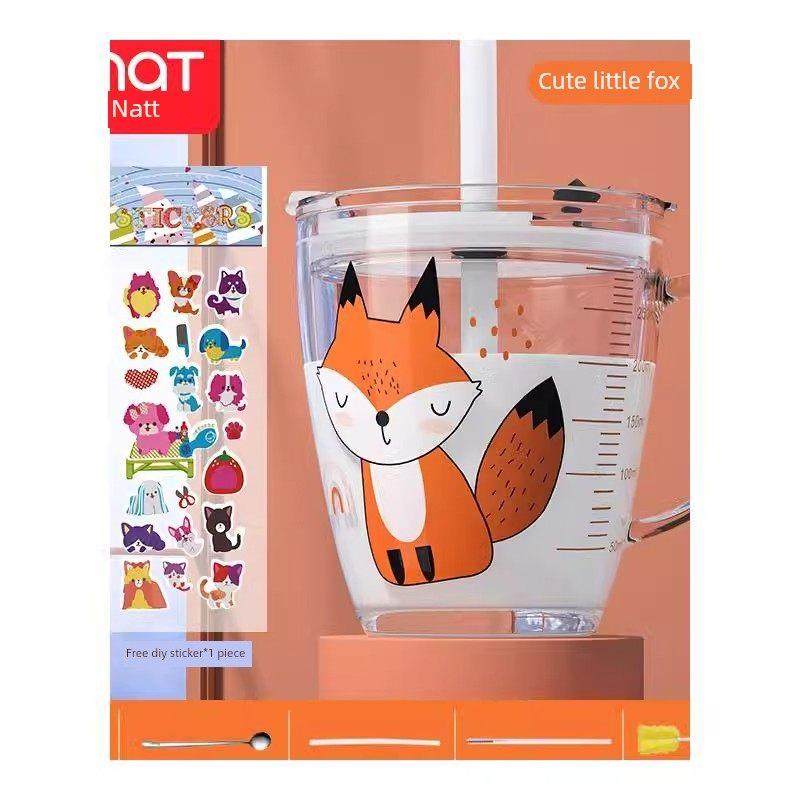 儿童有刻度的牛奶杯，婴儿水杯，牛奶杯，特制奶粉杯，玻璃吸管杯,淘宝优惠券,粉丝福利购,淘宝优惠卷