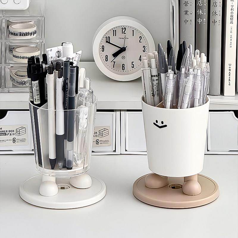 旋转笔筒收纳盒大容量学生桌面儿童书桌置物架办公室分格创意笔桶,淘宝优惠券,粉丝福利购,淘宝优惠卷