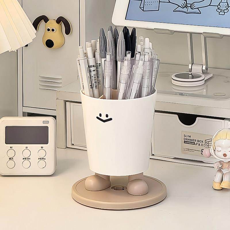 旋转笔筒收纳盒大容量学生桌面儿童书桌置物架办公室分格创意笔桶,淘宝优惠券,粉丝福利购,淘宝优惠卷