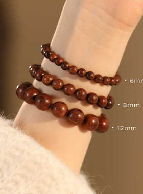 正宗金丝檀木手串男木质佛珠念珠文玩盘玩檀木手链女简约百搭配