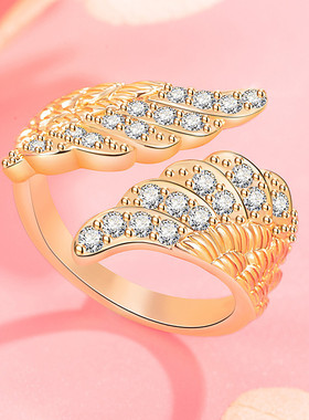 欧美跨境新品热卖时尚轻奢镶嵌锆石戒指女小众高级感气质指环