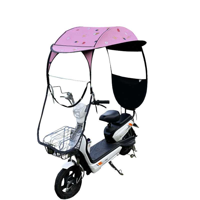电动车雨棚蓬小型电瓶自行车防晒遮雨挡风罩加厚车棚可拆卸遮阳伞 - 图3