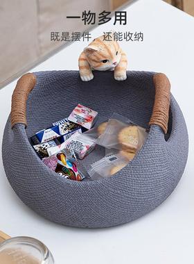 慧心巧聚猫咪摆件桌面收纳创意客厅家居装饰品玄关小摆设乔迁礼品