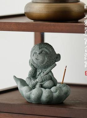 创意孙悟空可爱小猴子线香插茶宠摆件齐天大圣香薰炉桌面造景装饰