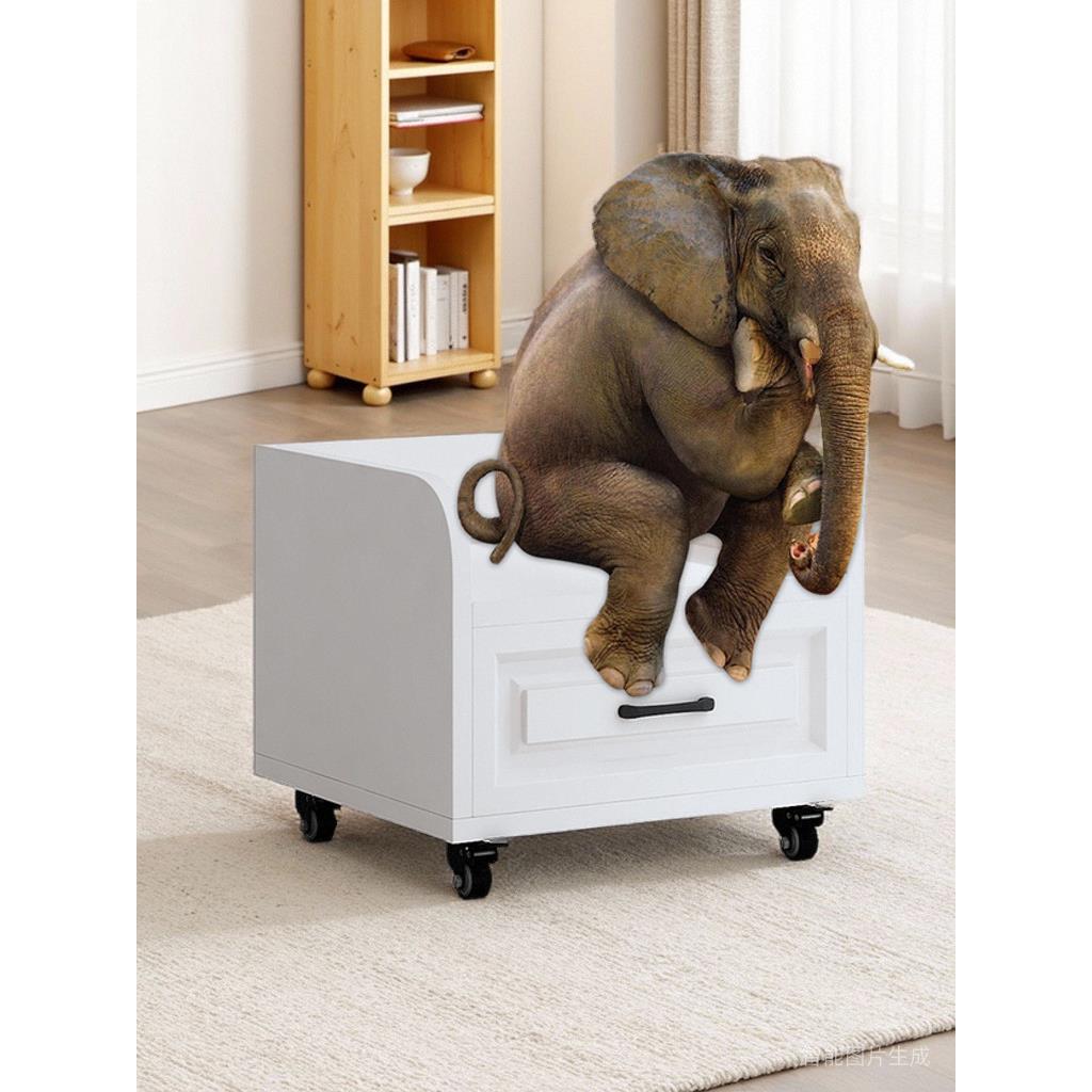 移动桌下打印机置物架环保多层板抽屉柜办公文件柜静音滑道收纳桌 - 图3