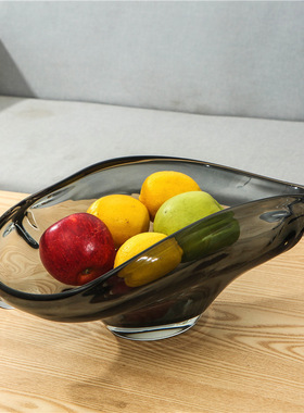 创意轻奢透明玻璃花瓶家居样板房果盘工艺品现代简约客厅套装