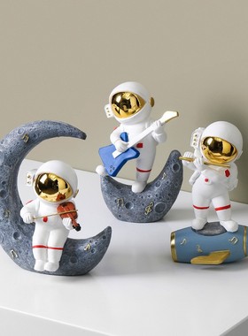 创意树脂宇航员摆件批发办公室桌面儿童节礼物客厅家居装饰太空