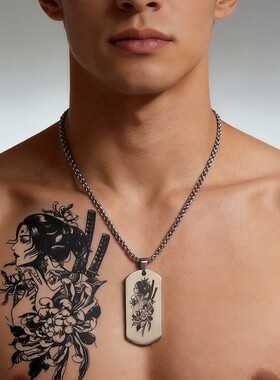 猎己 云衲游龙 时尚纹样项链男士高级感痞帅吊坠礼物生日送男友