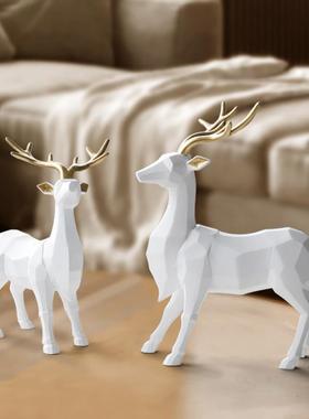 北欧情侣鹿摆件家居装饰品创意个性客厅电视柜酒柜小摆设结婚礼物