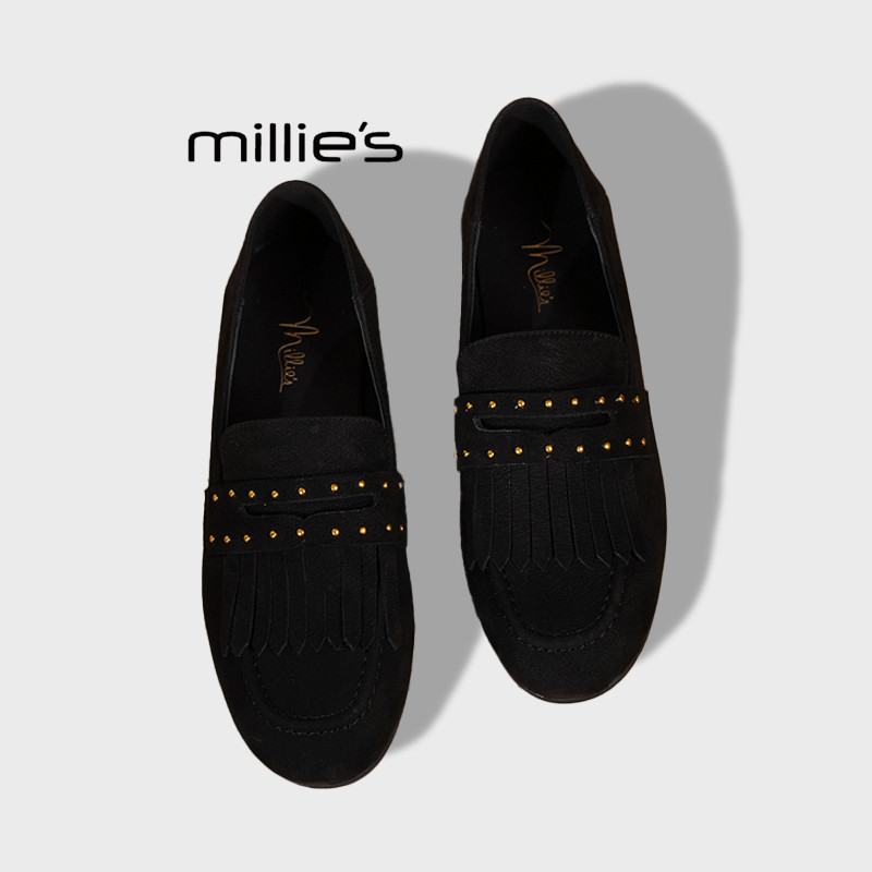 MILLIE'S/妙丽英伦风乐福鞋2025秋季舒适平底一脚蹬正装小皮鞋女,淘宝优惠券,粉丝福利购,淘宝优惠卷