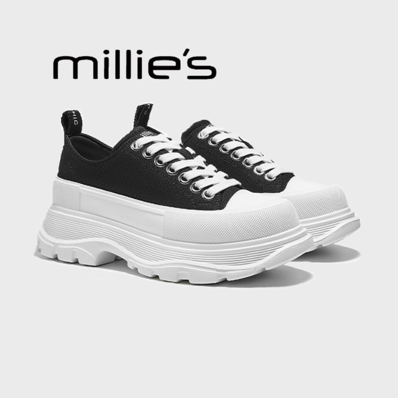 MILLIE'S/妙丽新款圆头厚底小个子增高超轻时尚百搭休闲ins老爹鞋,淘宝优惠券,粉丝福利购,淘宝优惠卷