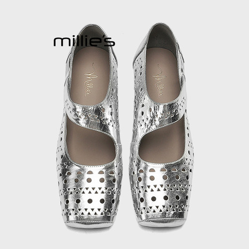 MILLIE'S/妙丽春夏玛丽珍鞋女真皮平底一字扣优雅气质不累脚单鞋Q - 图2
