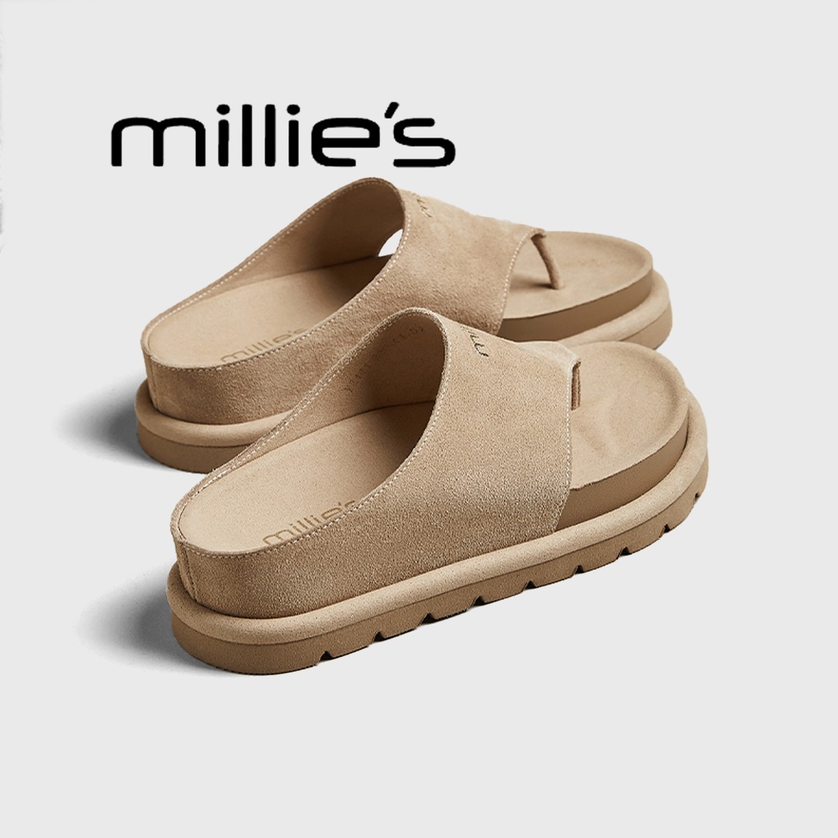 MILLIE'S/妙丽平底拖鞋女夏2025年新款小众休闲沙滩软底人字拖,淘宝优惠券,粉丝福利购,淘宝优惠卷