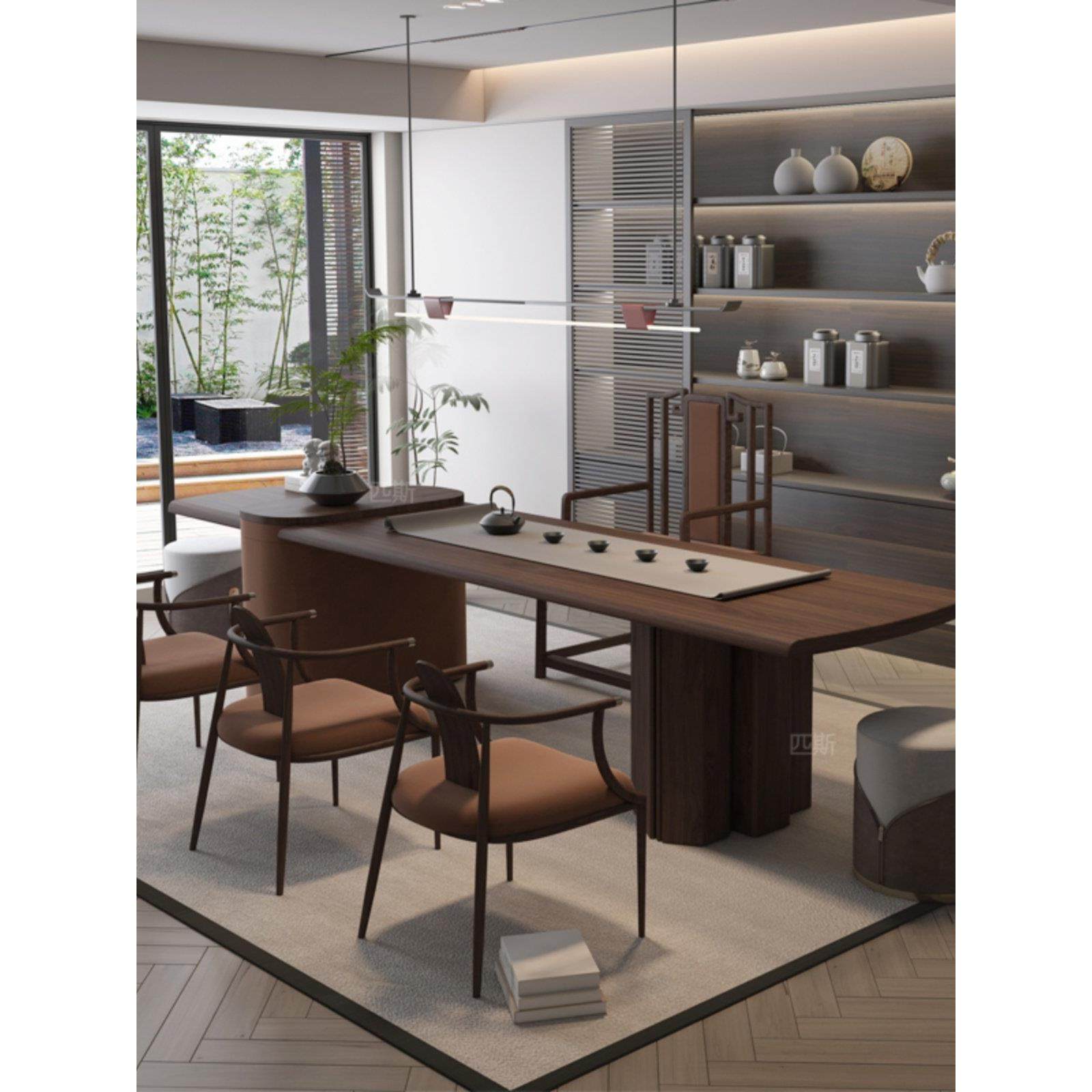 新中国风茶几和椅子意大利无障碍豪华茶室实木茶几咖啡桌家居设计,淘宝优惠券,粉丝福利购,淘宝优惠卷