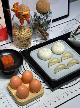 新中式风样板房厨房饰品橱柜展厅台面茶具砧板组合工艺品摆件套装