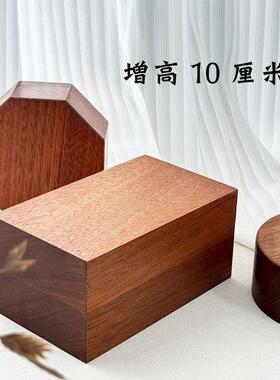 乌檀实木底座佛像观音佛龛加高十厘米实木雕刻增高奇石莲花台底座