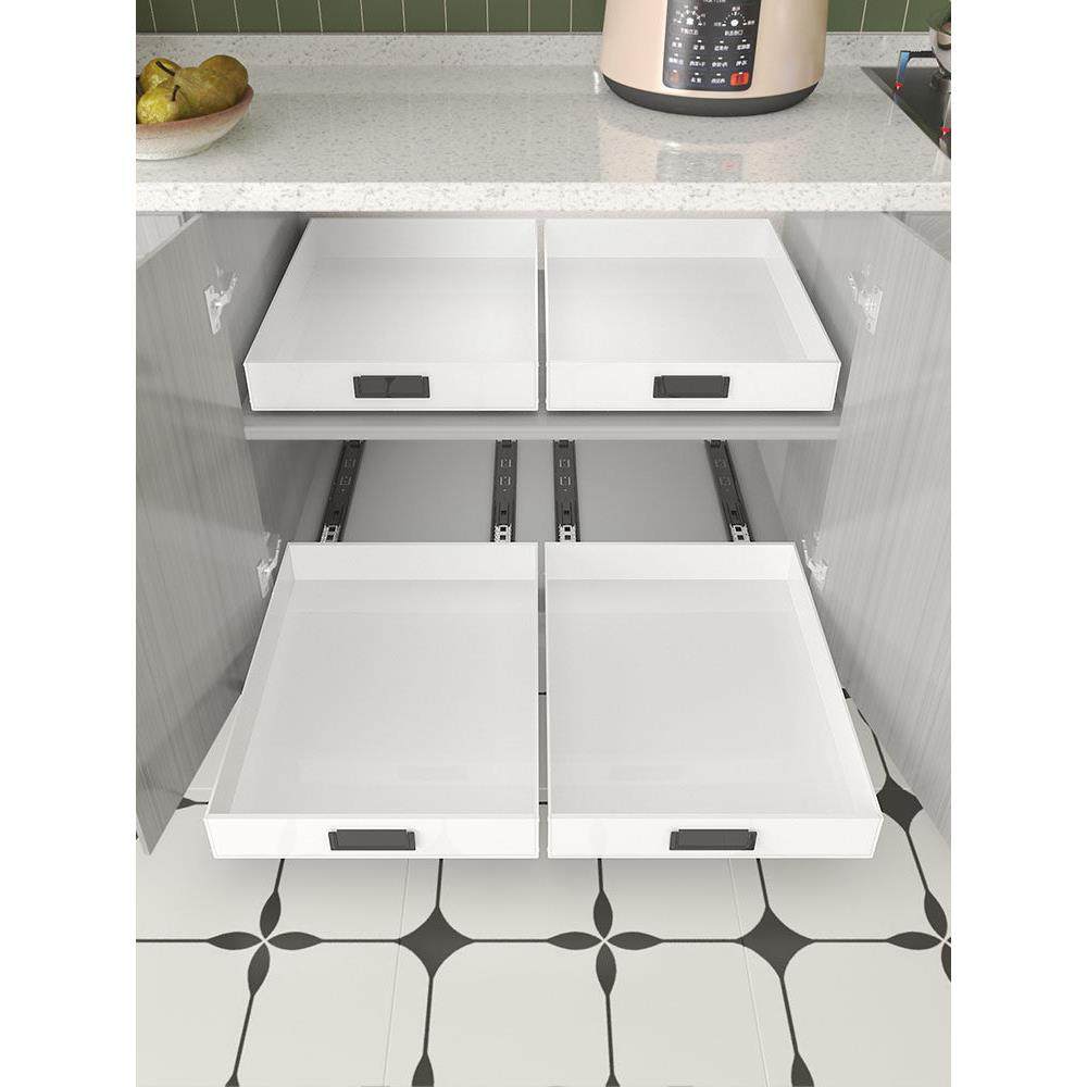 环保厨房超深柜改造抽屉托盘衣柜橱柜子带轨道分层收纳盒全PP材料,淘宝优惠券,粉丝福利购,淘宝优惠卷