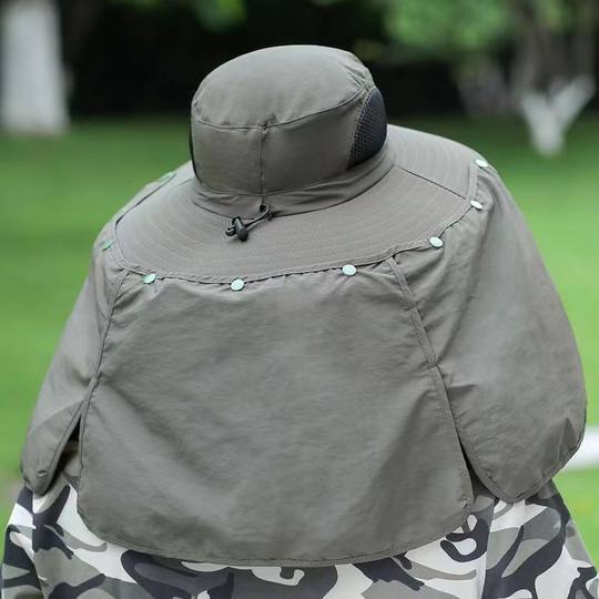 遮阳帽防晒钓鱼帽子男士紫外线太阳帽户外透气登山夏季遮脸渔夫帽