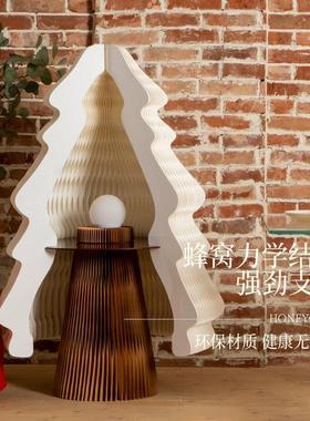 十八纸耶诞树折叠发光商场节庆装饰桌面客厅摆件家居饰品橱窗道具