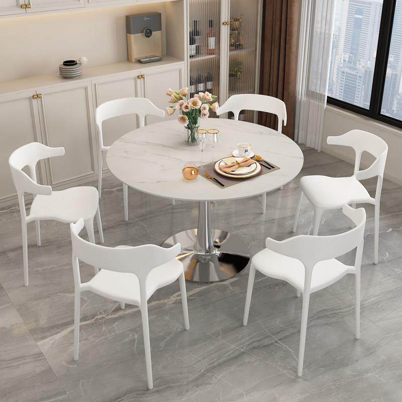 北欧简约休闲烤漆岩板咖啡桌奶茶洽谈接待桌子郁金香阳台小圆桌椅,淘宝优惠券,粉丝福利购,淘宝优惠卷