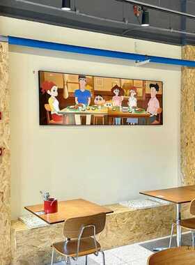 网红咖啡奶茶店桌椅组合复古甜品店海洋板方桌餐饮店商用桌子餐桌