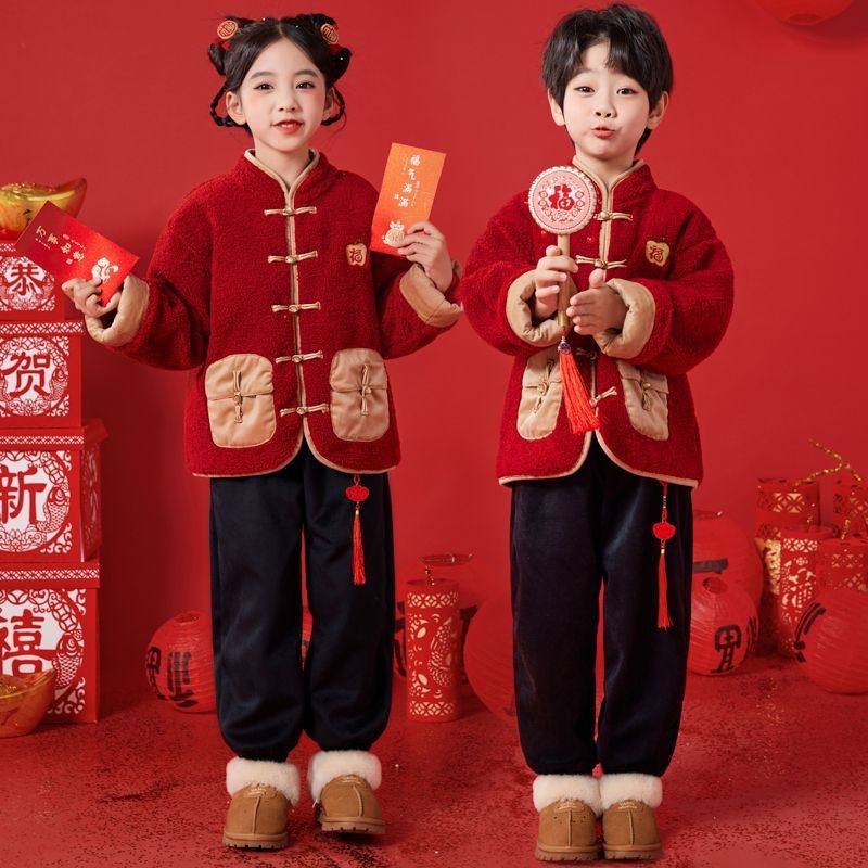 男童拜年服冬季宝宝过年棉服女童周岁礼服国风加棉加厚新中式冬装,淘宝优惠券,粉丝福利购,淘宝优惠卷