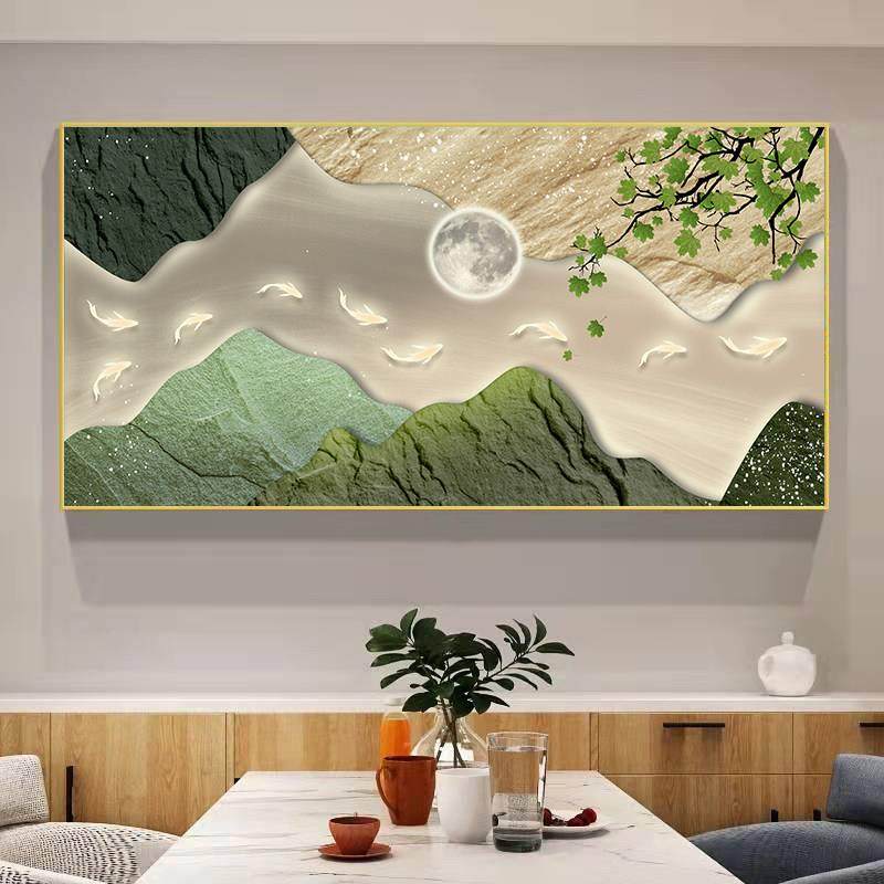 招财九鱼图饭厅装饰画 画饭厅新中式歺厅挂画 画酒杯横幅餐桌墙上,淘宝优惠券,粉丝福利购,淘宝优惠卷