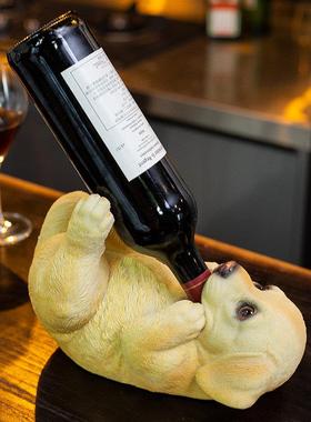 2024年新款红酒架摆件客厅酒柜装饰品摆设创意个性动物桌面酒瓶架