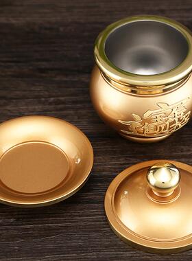 圆通佛具供财神爷水杯 黄铜制桌面摆件 多款可选 礼盒装