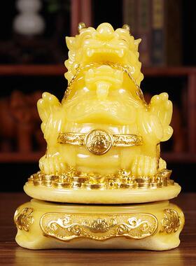 玉石飞天貔貅摆件客厅前台办公桌收银柜台招财摆设公司店铺开 业