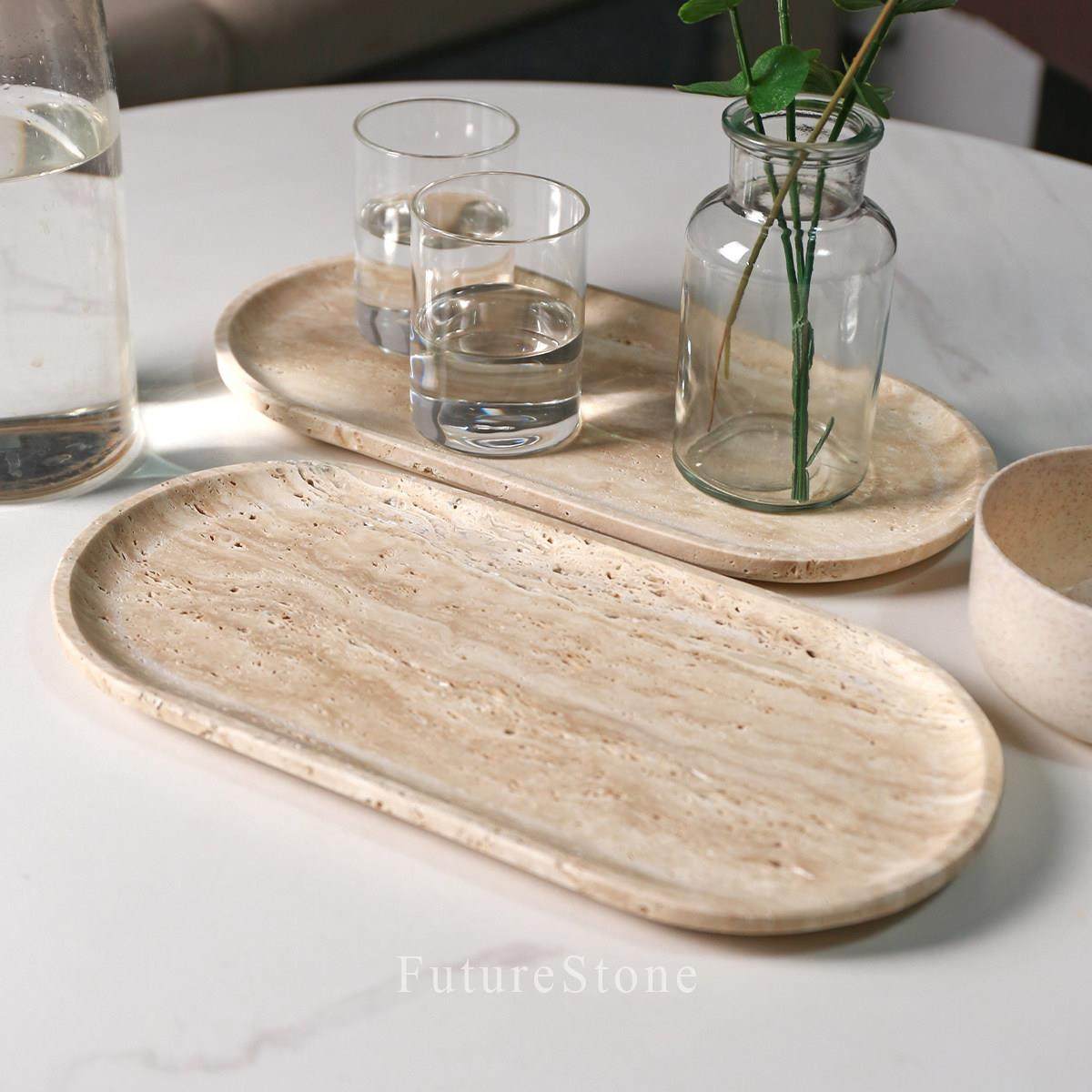 现代天然米白洞大理石托盘浴室香收纳样板房摆设香薰蜡烛置物盘,淘宝优惠券,粉丝福利购,淘宝优惠卷