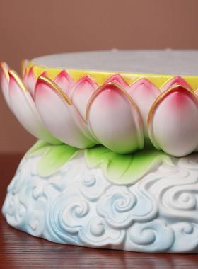 七珍陶瓷佛像供奉台坐台莲花底座垫高观音菩萨底座圆形台供佛神像