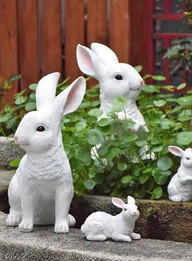 户外彷真动物兔子摆件别墅庭院装饰花园院子卡通雕塑园林景观小品