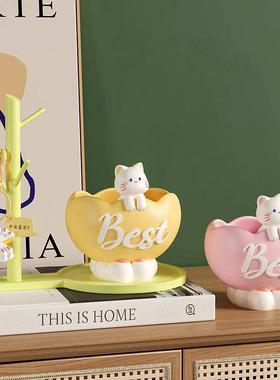 德国招财猫钥匙收纳玄关装饰品摆件入户门口鞋柜客厅乔迁新居礼品