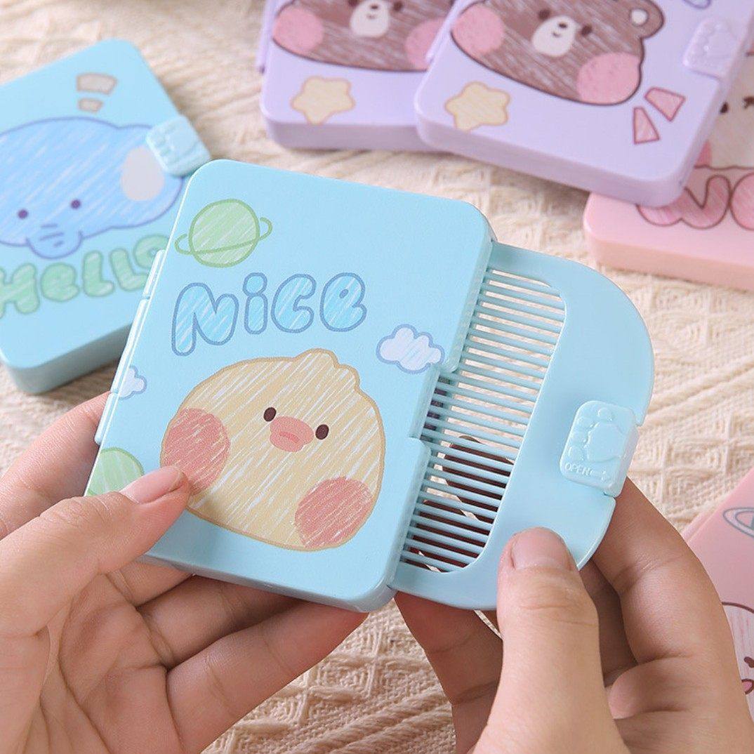 随身镜便携梳子镜子二合一方形折叠迷你口袋镜补妆美妆化妆公主镜,淘宝优惠券,粉丝福利购,淘宝优惠卷