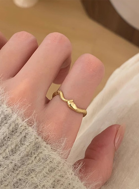 小红书爆款转运小金蛇戒指2025新款招财小银蛇本命年生肖灵蛇指环