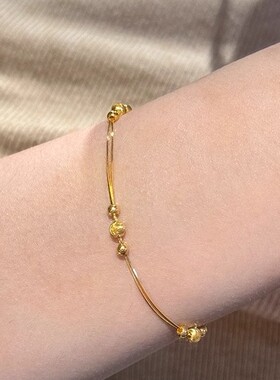 小红书爆款金色招财转运猫眼珠手链蛇骨细手链女款简约轻奢高级感