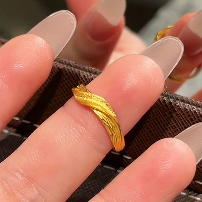 小红书同款莫比乌斯环戒指女素圈食指戒复古指环简约小众 - 图0